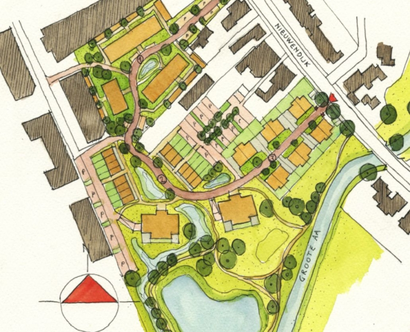 Schets Wilhelminapark Heeze